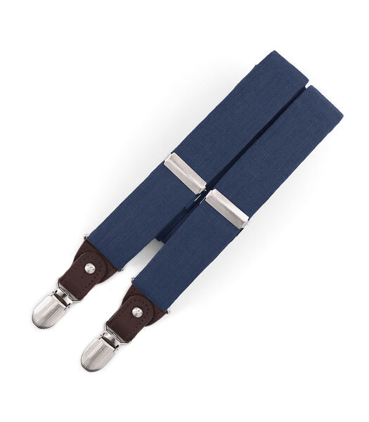 Bretelles en lin bleu acier - POUND - Classic