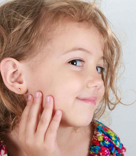 Boucles d'oreilles enfant "Marguerite Multicolore" Or Ja
