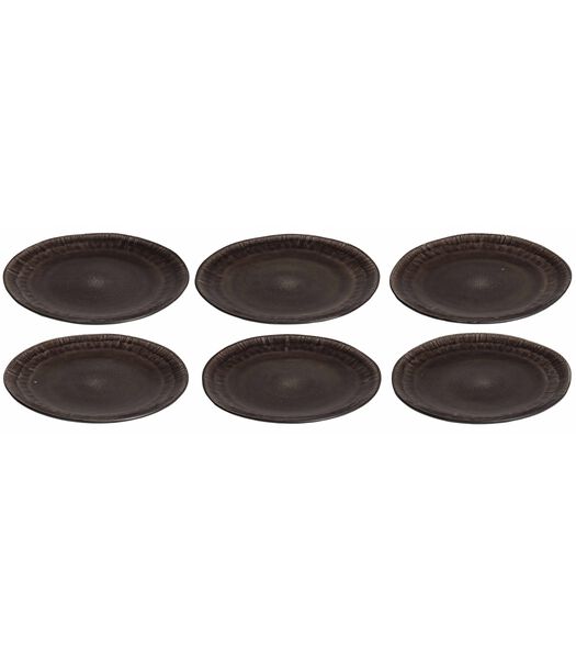 Assiettes de table  Dark Brown ø 27 cm - 6 pièces