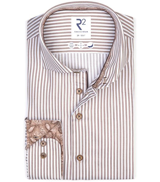 Chemise Rayures Beige