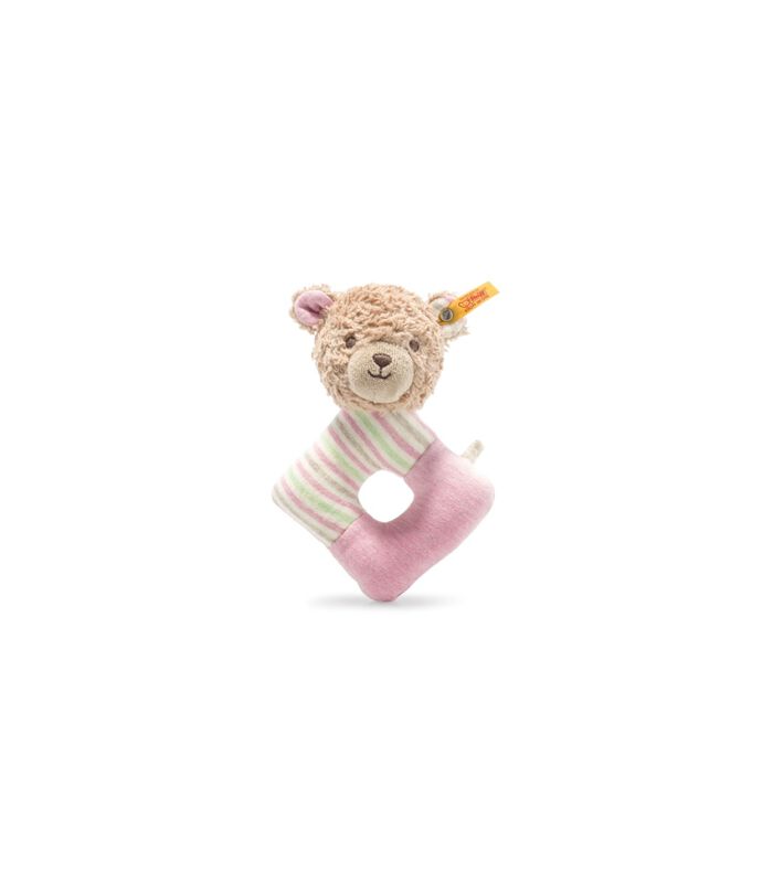 grijprammelaar GOTS teddybeer Rosy, lichtbruin/roze image number 0
