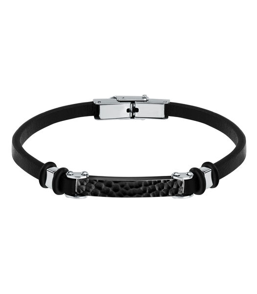 Armband in staal, leer, emaille BANDY