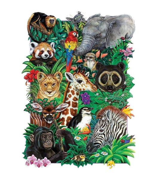 familie Puzzel Safari Babies - 350 stukjes