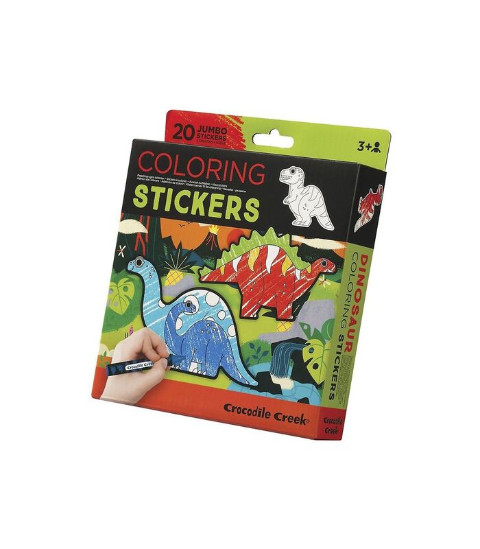 Inkleur Stickers Dinosaurus - 20 stuks image number 2