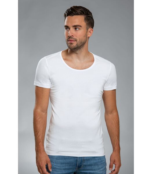Suitable Otaru T-Shirt Wide Round Neck Blanc 2-Pack