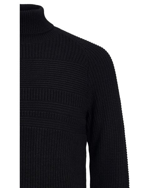 Pull à col roulé en tricot - Noir