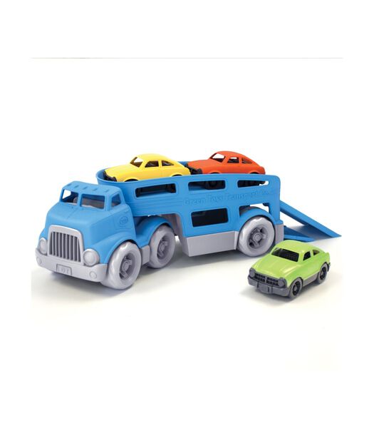 Transporteur de voitures bleu incl. 3 voitures