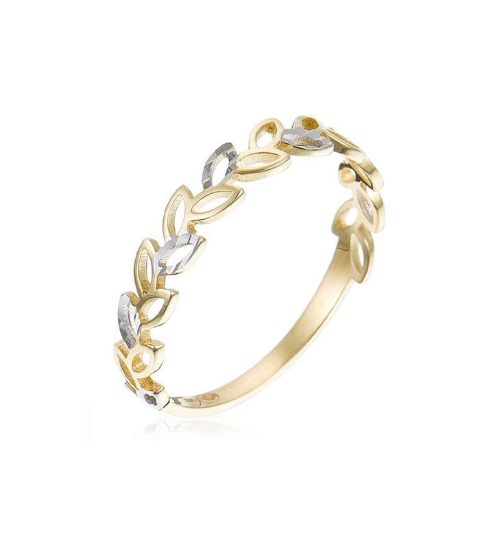 Ring "Feuille détachée bicolore" Tweekleurig goud image number 0