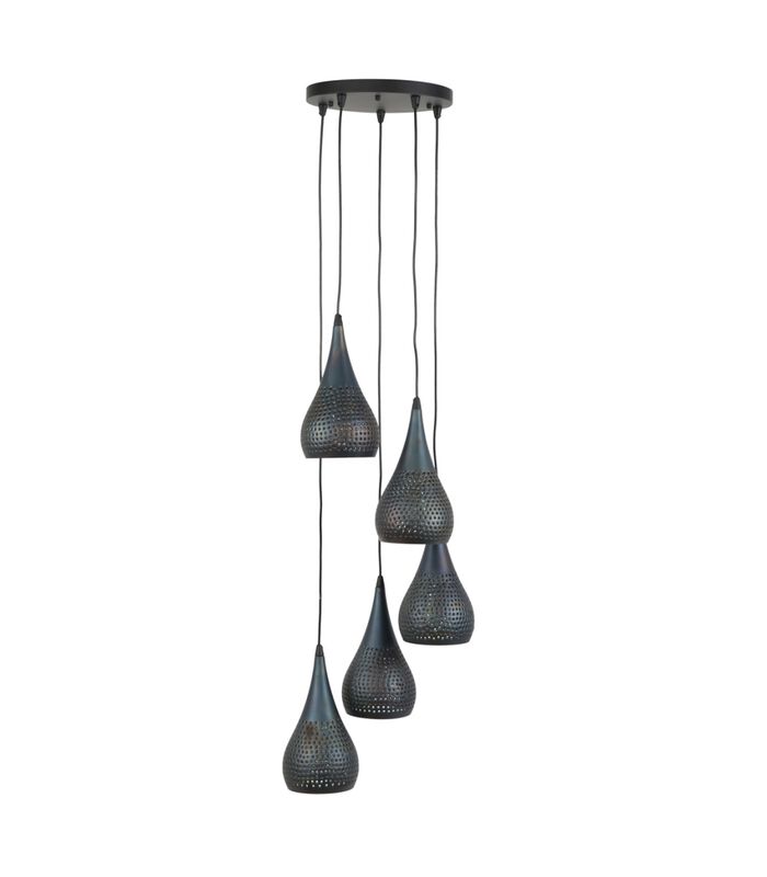 Sieve - Lampe suspendue - métal - noir - brun - forme de goutte - étagé - 5 lumières image number 0