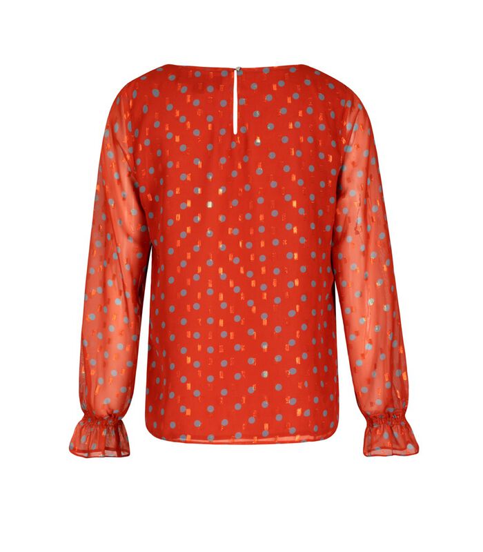 Lurex blouse met polka dots DISCO image number 1