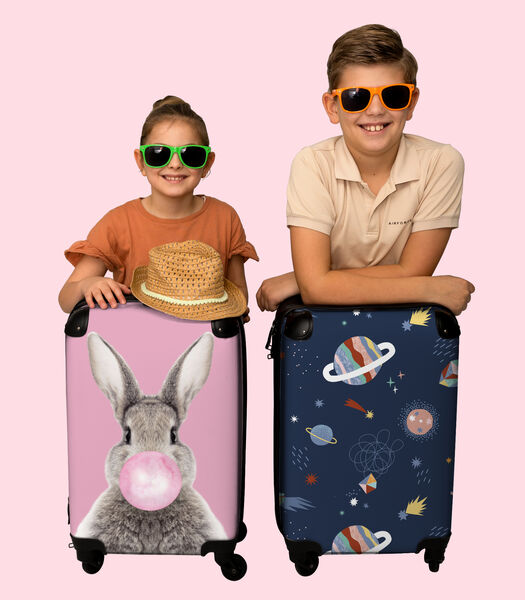 Valise spacieuse avec 4 roues et serrure TSA (Espace - Planètes - Enfants - Garçons)