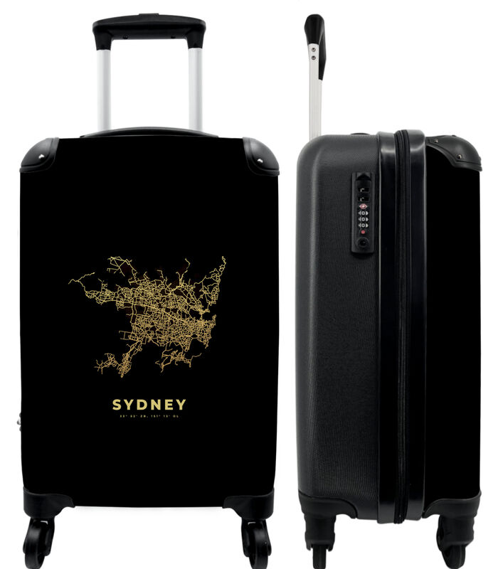 Valise spacieuse avec 4 roues et serrure TSA (Carte - Or - Carte de la ville - Sydney) image number 0