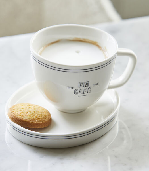Long Island Kop en schotel Wit porselein - koffiemok of cappuccino kop
