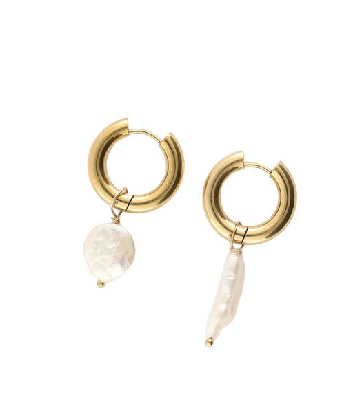 Boucles d'oreilles avec deux perles différentes