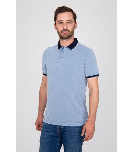 Suitable Knitted Polo Bleu