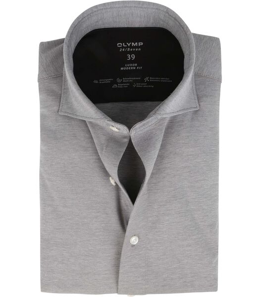 OLYMP Chemise Luxor Jersey Stretch 24/Seven Gris