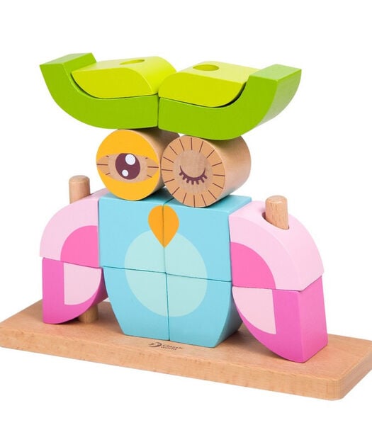 Babyspeelgoed Verticale houten puzzel Uil