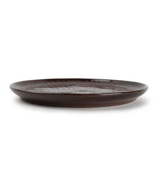 Assiette plate 21cm brun Primal - (x4)