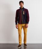 Cardigan en maille zippé bicolore bordeaux - image number 1