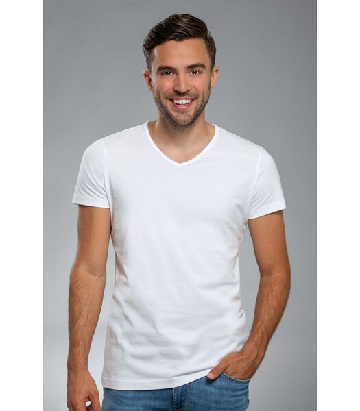 Suitable Vita T-Shirt V-Hals Wit 2-Pack