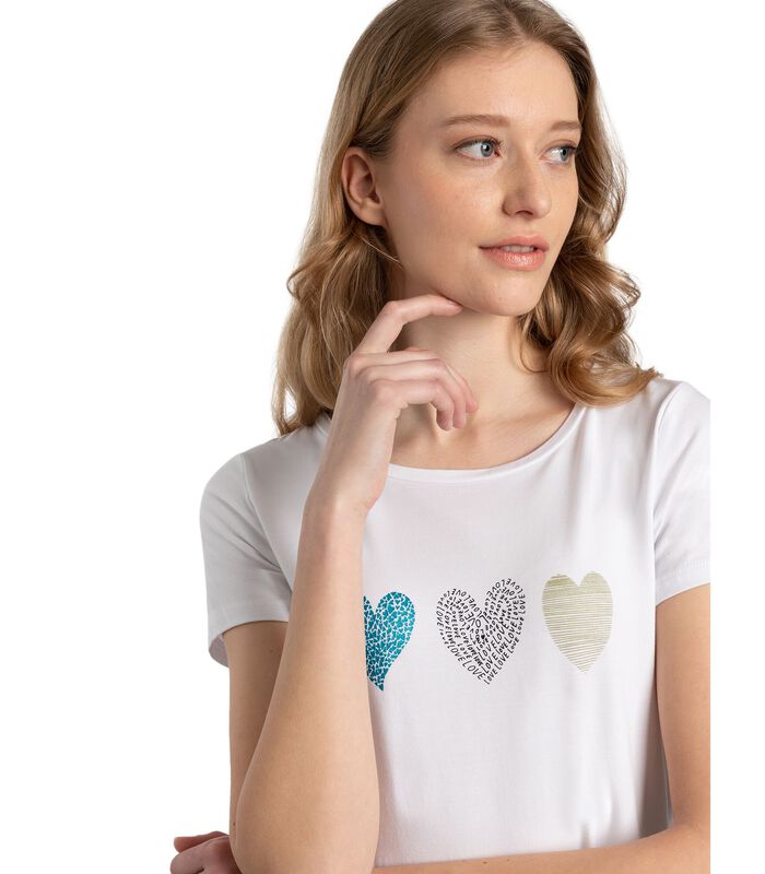 T-shirt aantrekkelijke hartenprint image number 0