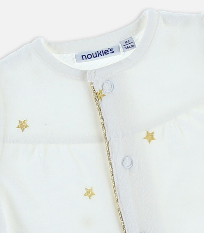 Pyjama dors-bien étoiles dorées en velours, image number 1