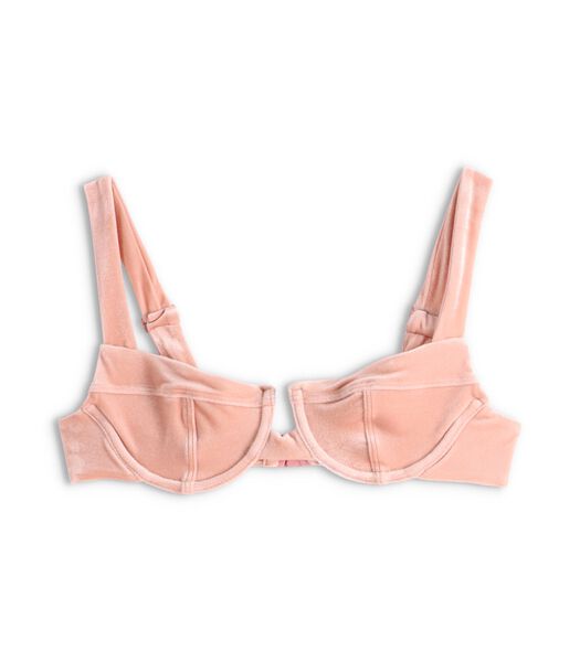 The Loop Velvet Pale Pink Bikini Top