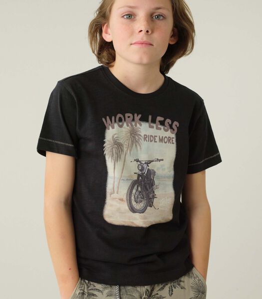 WORKLESS - Heren t-shirt met werkloos motorfietsontwerp