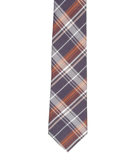 Cravate carreaux écossais marron
