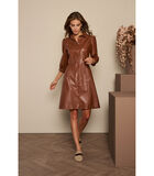 Robe féminine en eco cuir brun image number 0