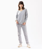 COMFY 602 grijs gemêleerde pyjama van microfleece image number 0