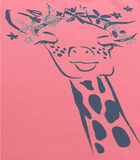 Roze T-shirt met korte mouwen en giraf image number 3