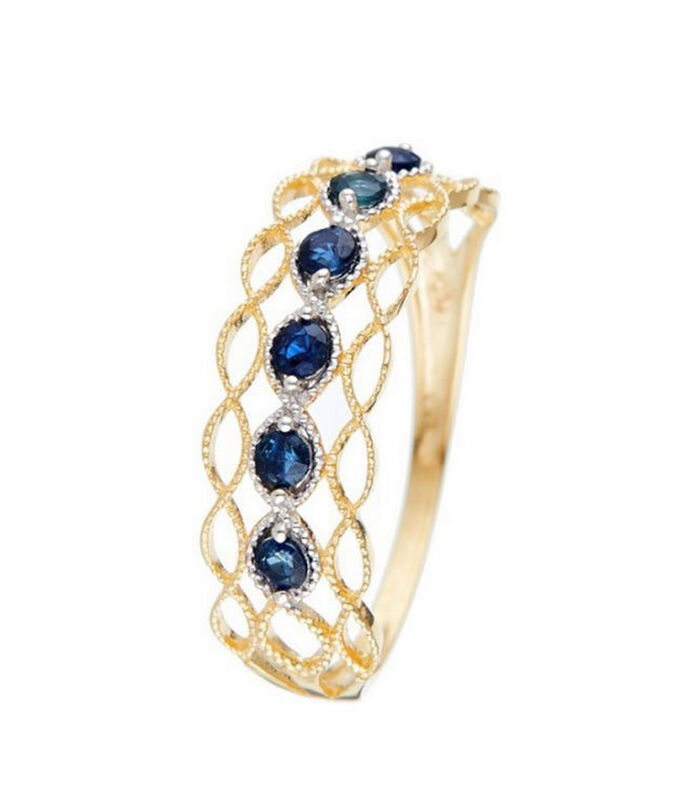 Ring 'Pianosa Saphir' geelgoud en diamanten image number 0