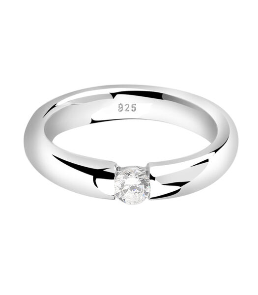 Ring Dames Verlovingsring Elegant Met Zirkonia Kristallen In 925 Sterling Zilver