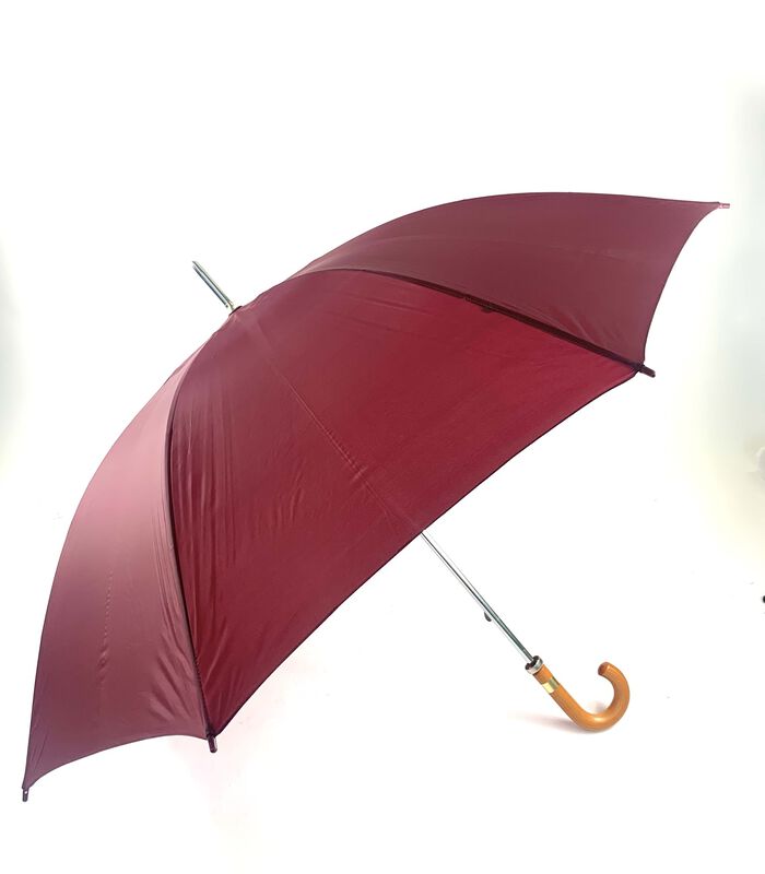 Parapluie Golf uni bordeaux courbe poignée bois image number 0