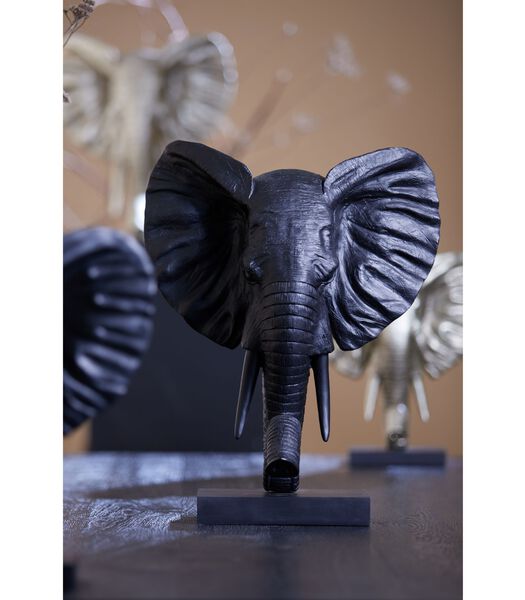Ornament Elephant - Zwart - 38.5x19.5x49cm