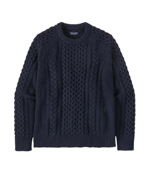 Recycled Wool-Blend Cable-Knit - Sweatshirt - Bleu