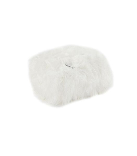 Woolly Pouf - Pouf - fourrure animale - mouton - blanc naturel - carré
