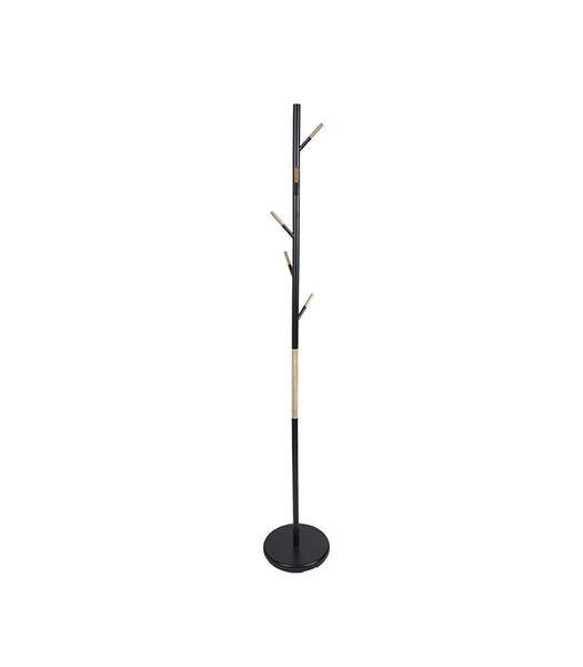 Kapstok Fushion - Zwart met rubber, hout - 177x28cm