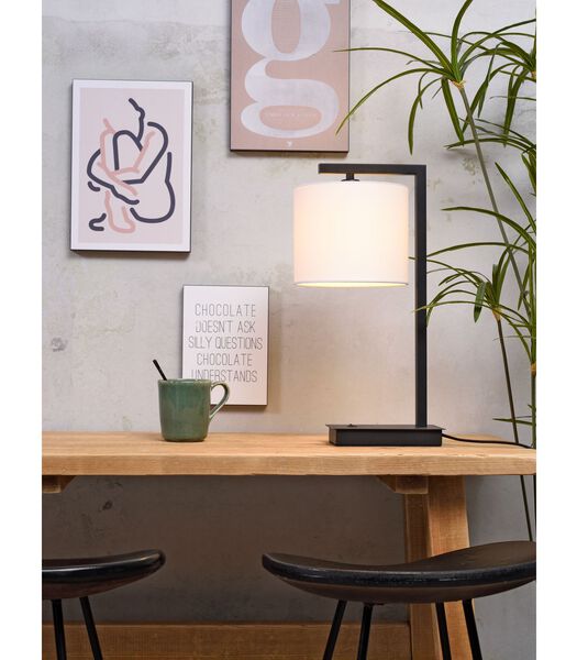 Lampe de Table Boston - Noir/Blanc - 18x18x44cm
