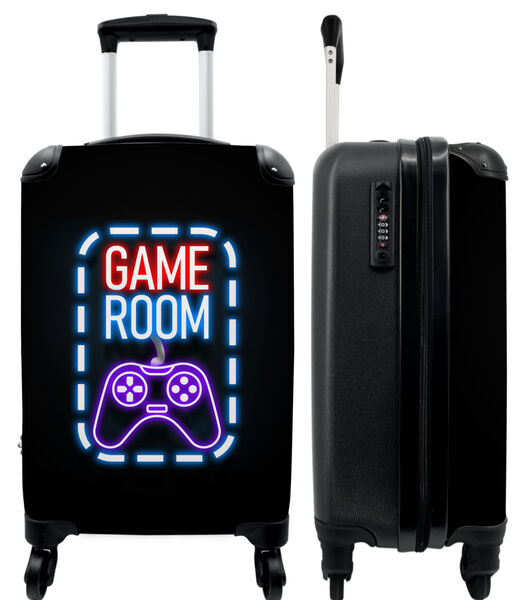Ruimbagage koffer met 4 wielen en TSA slot (Neon - Quotes - Game room - Controller - Zwart)