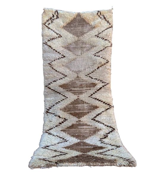 Tapis Berbere marocain pure laine 72 x 168 cm