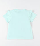 T-shirt met korte mouwen bedrukt met meisje, aqua image number 4