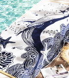Drap de plage imprimé en coton bio, La Grande Bleue image number 1