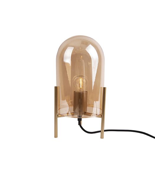 Lampe de table Glass Bell - brun ambre/or - 30x16cm