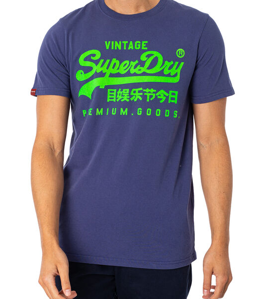 T-shirt met neon logo Vintage