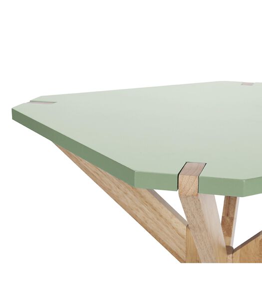 Table d'appoint Mister X - Bois d'hévéa, plateau MDF vert - 45x45x45cm
