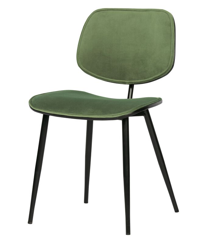 Lot de 2 chaises de table - Velours - Vert - 78x46x56 - Jackie image number 3
