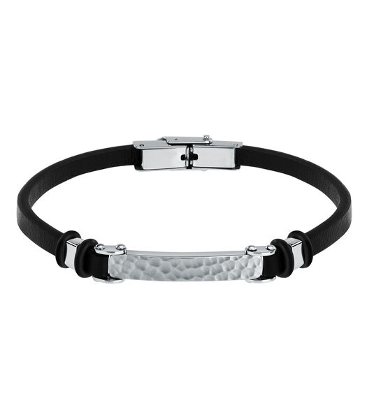 Armband in staal, leer, emaille BANDY