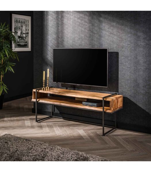Confined - TV-meubel - massief acacia - metalen frame - open vak
